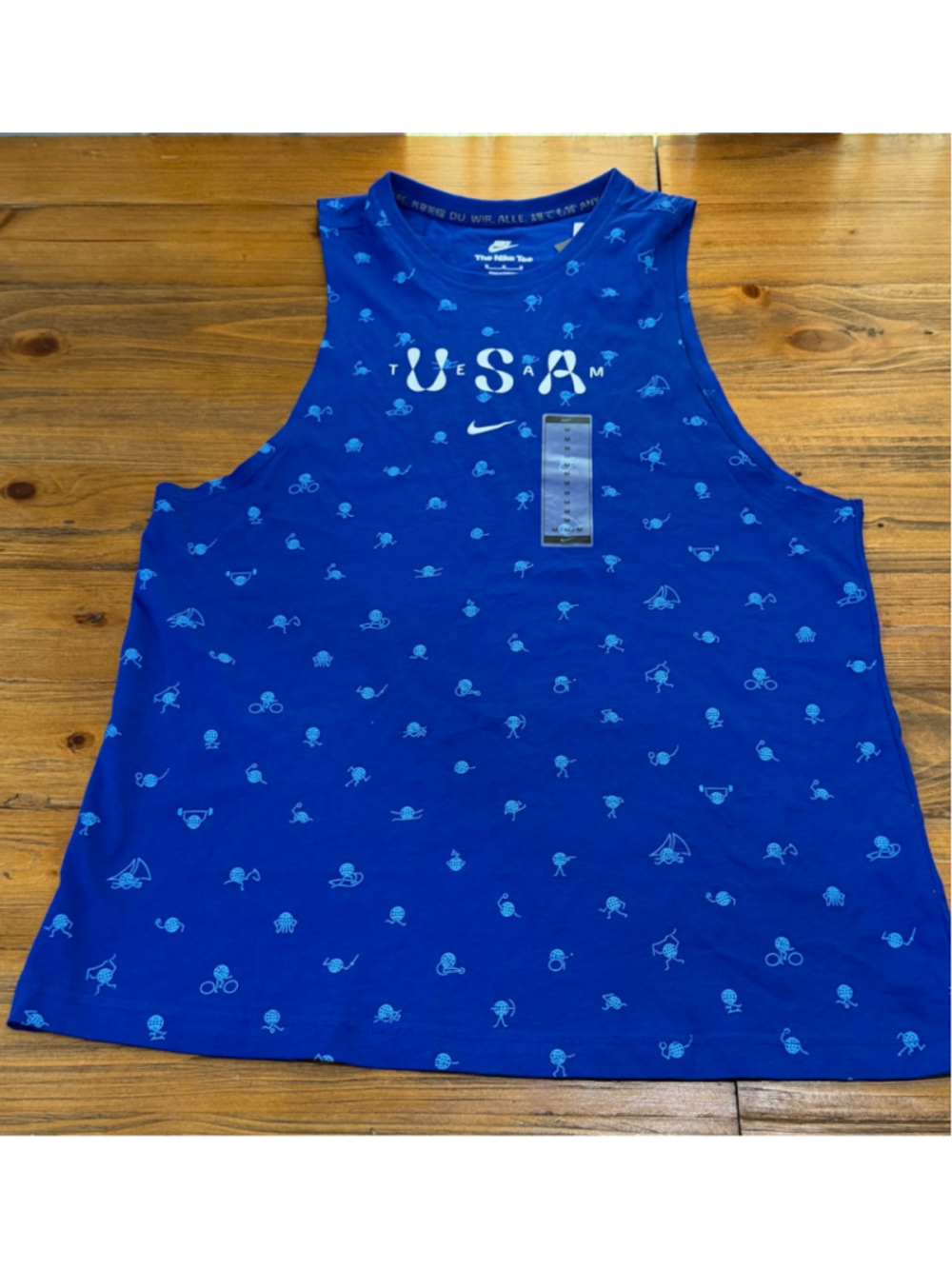 Nike Team USA Olympic Tank Top Blue White Size M